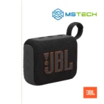 Na slici je prikazan Bežični Zvučnik JBL GO 3 Black. Prikazana je prednja strana zvučnika. Na slici se pored toga nalazi logo naše firme "MSTech" i logo proizvođača "JBL!".