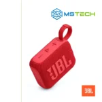 Na slici je prikazan Bežični Zvučnik JBL GO 3 Red. Prikazana je prednja strana zvučnika. Na slici se pored toga nalazi logo naše firme "MSTech" i logo proizvođača "JBL!".
