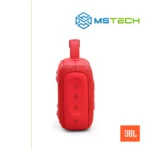 Na slici je prikazan Bežični Zvučnik JBL GO 3 Red. Prikazana je bočna strana zvučnika. Na slici se pored toga nalazi logo naše firme "MSTech" i logo proizvođača "JBL!".