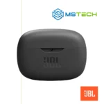 Na slici su prikazane JBL Wave Beam Black bežične slušalice. Na slici se pored toga nalazi logo naše firme "MSTech" i logo proizvođača "JBL!".