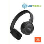 Na slici su prikazane slušalice JBL TUNE 520BT Black. Na slici se pored toga nalazi logo naše firme "MSTech" i logo proizvođača "JBL!".