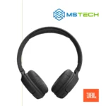 Na slici su prikazane slušalice JBL TUNE 520BT Black. Na slici se pored toga nalazi logo naše firme "MSTech" i logo proizvođača "JBL!".