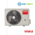 Prikaz prednje strane unutrašnje jedinice VIVAX 12K ACP-12CH35AERI inverter klima uređaja. Na slici je pored toga prikazan logo naše firme "MS Tech" i logo proizvođača "VIVAX".