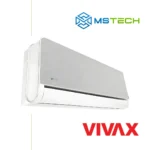 Prikaz lijeve strane unutrašnje jedinice VIVAX 18K ACP-18CH50AEHI inverter klima uređaja srebrne (silver) boje. Na slici se nalazi logo naše firme "MS Tech" i logo proizvođača "VIVAX".