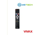 Prikaz daljinskog upravljača VIVAX Imago 58" TV A Series 58UHD10K televizora sa grafikom. Na slici je pored toga prikazan logo naše firme "MS Tech" i logo proizvođača "VIVAX".