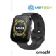 Prikaz desne strane AMAZFIT BIP 5 BLACK pametnog sata. Pored toga na slici je prikazan logo naše firme "MSTech" i logo proizvođača "AMAZFIT".