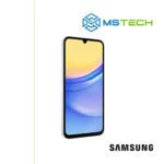 Prikaz Samsung Galaxy A15 4GB 128GB Light Blue mobilnog telefona. Na slici je prikazana prednja strana mobitela. Pored toga na slici se nalazi logo naše firme "MS Tech" i logo proizvođača "SAMSUNG".