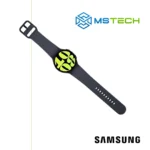 Prikaz kompletnog sata SAMSUNG GALAXY WATCH 6 (R940) 44MM Graphite pametnog sata. Pored toga na slici je prikazan logo naše firme "MSTech" i logo proizvođača "SAMSUNG".
