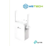 Na slici su prikazani TP-LINK TL-WA855RE WIRELESS N RANGE EXTENDER, logo naše firme "MSTech" i logo proizvođača "TP-LINK".