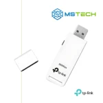 Na slici su prikazani TP-LINK TL-WN821N WIRELESS N USB ADAPTER, logo naše firme "MSTech" i logo proizvođača "TP-LINK".