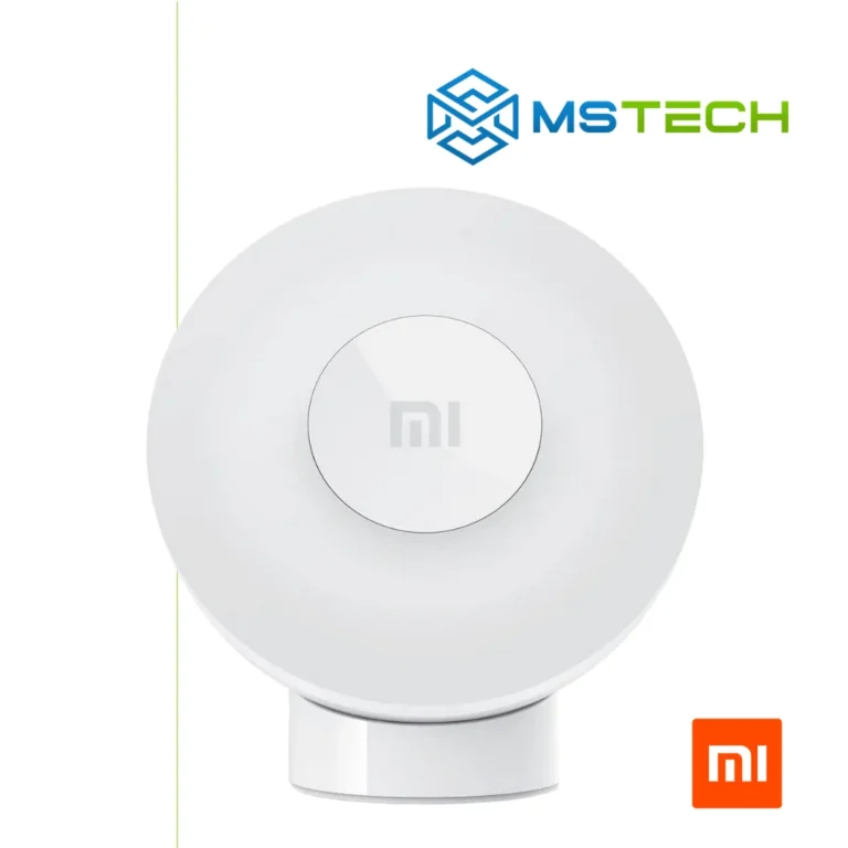 Na slici su prikazani Xiaomi Mi noćno svjetlo sa detektorom pokreta, logo naše firme "MSTech" i logo proiyvo]a;a "XIAOMI".