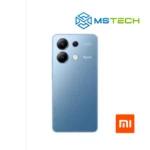 Prikaz XIAOMI REDMI NOTE 13 4G 8GB 256GB Ice Blue mobilnog telefona. Na slici je prikazana zadnja strana mobitela. Pored toga na slici se nalazi logo naše firme "MS Tech" i logo proizvođača "XIAOMI".