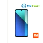 Prikaz XIAOMI REDMI NOTE 13 4G 8GB 256GB Midnight Black mobilnog telefona. Na slici je prikazana prednja strana mobitela. Pored toga na slici se nalazi logo naše firme "MS Tech" i logo proizvođača "XIAOMI".
