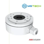 Na slici su prikazani HIKVISION DS-1280ZJ-XS KUTIJA ZA MONTAŽU KAMERA SA POKLOPCEM, logo naše firme "MSTech" i logo proizvođača "HIKVISION".