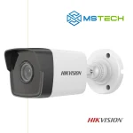 Na slici su prikazani HIKVISION DS-2CD1021-I IR IP BULLET KAMERA 2MP, logo naše firme "MSTech" i logo proizvođača "HIKVISION".