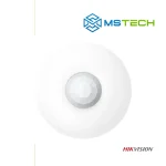 Na slici su prikazani HIKVISION DS-PDCL12-EG2-WE STROPNI BEŽIČNI DETEKTOR, logo naše firme "MSTech" i logo proizvođača "HIKVISION".