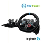 Na slici su prikazani Logitech G29 Gaming Volan za PC / PS3 / PS4 i logo naše firme "MSTech"