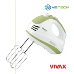 Na slici su prikazani VIVAX HOME RUČNI MIKSER HM-303WG, logo naše firme "MSTech" i logo proizvođača "VIVAX".