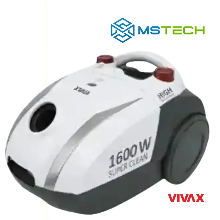 Na slici su prikazani VIVAX HOME USISIVAČ VC-1610W BIJELI, logo naše firme "MSTech" i logo proizvođača "VIVAX".