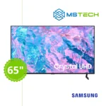 Prikaz prednje strane Samsung LED TV 55" UE55CU7092UXXH televizora sa grafikom. Na slici je pored toga prikazan broj inči (65), logo naše firme "MS Tech" i logo proizvođača "SAMSUNG".