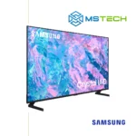 Prikaz lijeve strane Samsung LED TV 55" UE55CU7092UXXH televizora sa grafikom. Na slici je pored toga prikazan logo naše firme "MS Tech" i logo proizvođača "SAMSUNG".