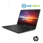 Prikaz desne strane Laptop HP 255 G8 7J034AAW/12GB. Laptop je otvoren i na njemu je prikazana grafika. Pored toga, na slici se nalazi logo naše firme "MS Tech" i logo proizvođača laptopa "HP".