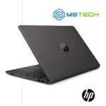 Prikaz zadnje strane Laptop HP 255 G8 7J034AAW/12GB. Laptop je otvoren i na poleđini se nalazi logo "HP". Pored toga, na slici se nalazi logo naše firme "MS Tech" i logo proizvođača laptopa "HP".