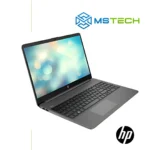 Na slici je prikazan otvoren Laptop HP 8C9Y1EA 15s-fq5068nm sa grafikom na ekranu. Prikazana je lijeva strana laptopa. Pored laptopa, na slici se nalazi logo naše firme "MS Tech" i logo proizvođača "HP".
