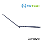 Prikaz bočne strane Lenovo Flex 5 14ABR8 82XX003XCF laptopa. Laptop je otvoren i cilj slike je prikazati da se laptop može otvoriti za 360 stepeni. Laptop je plave boje. Pored toga na slici se nalazi logo naše firme "MS Tech" i logo proizvođača "LENOVO".