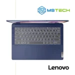 Prikaz tastature Lenovo Flex 5 14ABR8 82XX003XCF laptopa. Laptop je plave boje. Pored toga na slici se nalazi logo naše firme "MS Tech" i logo proizvođača "LENOVO".