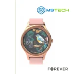 Prikaz prednje strane Forever ForeVive 3 SB-340 GOLD SMART WATCH pametnog sata. Pored toga na slici je prikazan logo naše firme "MSTech" i logo proizvođača "FOREVER".