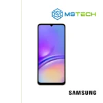 Prikaz Samsung Galaxy A05 4GB 64GB Light Green mobilnog telefona. Na slici je prikazana prednja strana mobitela. Pored toga na slici se nalazi logo naše firme "MS Tech" i logo proizvođača "SAMSUNG".