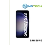 Prikaz Samsung Galaxy S23 5G 8GB 128GB mobilnog telefona. Na slici je prikazana prednja strana mobitela. Pored toga na slici se nalazi logo naše firme "MS Tech" i logo proizvođača "SAMSUNG".