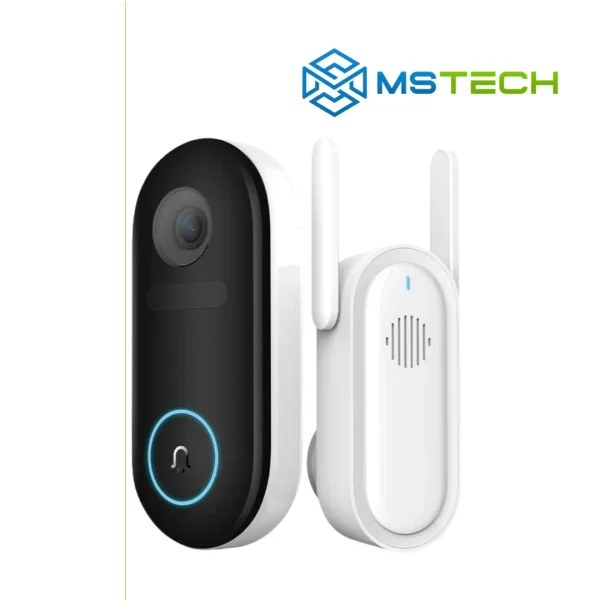 Na slici su prikazani IMILAB 2.5K Wi-Fi Video Doorbell i logo naše firme "MSTech"