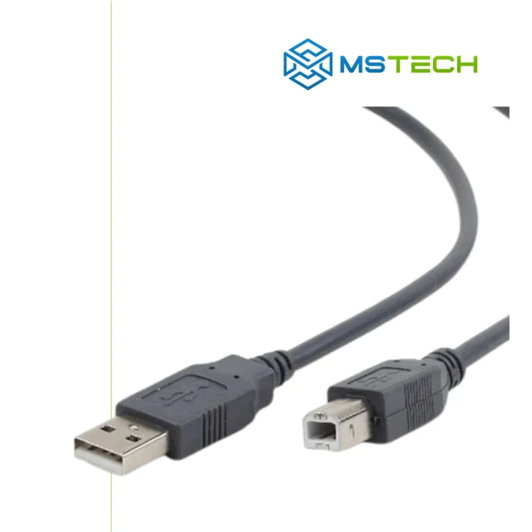 Na slici su prikazani Kabal USB A-B 1,8m i logo naše firme "MSTech"