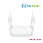 Na slici su prikazani Mercusys AC10 AC1200 Wireless Router Dual Band, logo naše firme "MSTech" i logo proizvođača "MERCUSYS".