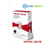 Na slici su prikazani Mercusys MW150US N150 Wireless USB Adapter, logo naše firme "MSTech" i logo proizvođača "MERCUSYS".