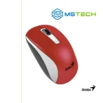 Na slici je prikazan miš Genius NX-7010 WIRELESS Red. Prikazana je prednja strana miša. Na slici se pored toga nalazi logo naše firme "MSTech" i logo proizvođača "GENIUS".
