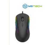 Na slici je prikazan MS Nemesis C375 Gaming Black Miš. Prikazana je gornja strana miša. Na slici se pored toga nalazi logo naše firme "MSTech".
