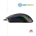 Na slici je prikazan ReDragon Storm M808 RGB Black Gaming miš. Prikazana je lijeva strana miša. Na slici se pored toga nalazi logo naše firme "MSTech" i logo proizvođača "REDRAGON".