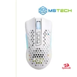 Na slici je prikazan ReDragon Storm M808 RGB White Gaming miš. Prikazana je gornja strana miša. Na slici se pored toga nalazi logo naše firme "MSTech" i logo proizvođača "REDRAGON".