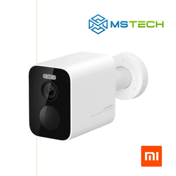 Na slici su prikazani Xiaomi Outdoor Kamera BW500, logo naše firme "MSTech" i logo proizvođača "XIAOMI".