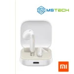 Na slici su prikazane XIAOMI REDMI BUDS 6 ACTIVE White bežične slušalice. Na slici se pored toga nalazi logo naše firme "MSTech" i logo proizvođača "XIAOMI".