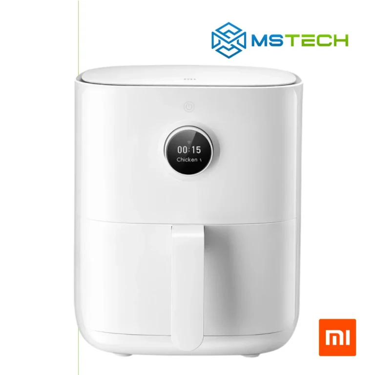 Na slici su prikazani Xiaomi Smart AirFryer 3.5l, logo naše firme "MSTech" i logo proizvođača "XIAOMI".