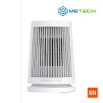 Na slici su prikazani Xiaomi stolna grijalica, logo naše firme "MSTech" i logo proizvođača "XIAOMI".