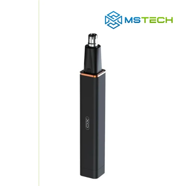 Na slici su prikazani XO CF15 Intelligent trimer za nos Crni i logo naše firme "MSTech"