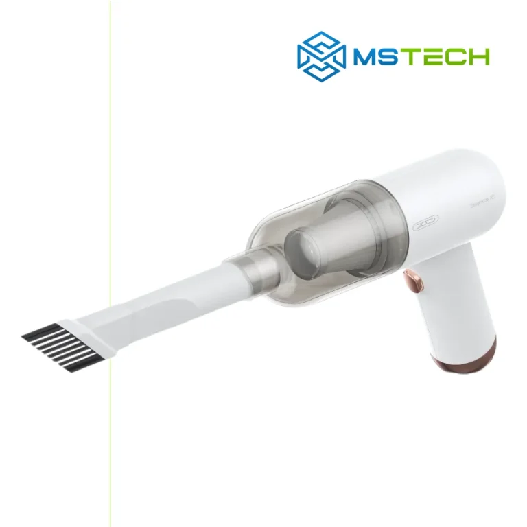 Na slici su prikazani XO Usisivač za Auto Wireless CZ007 i logo naše firme "MSTech"